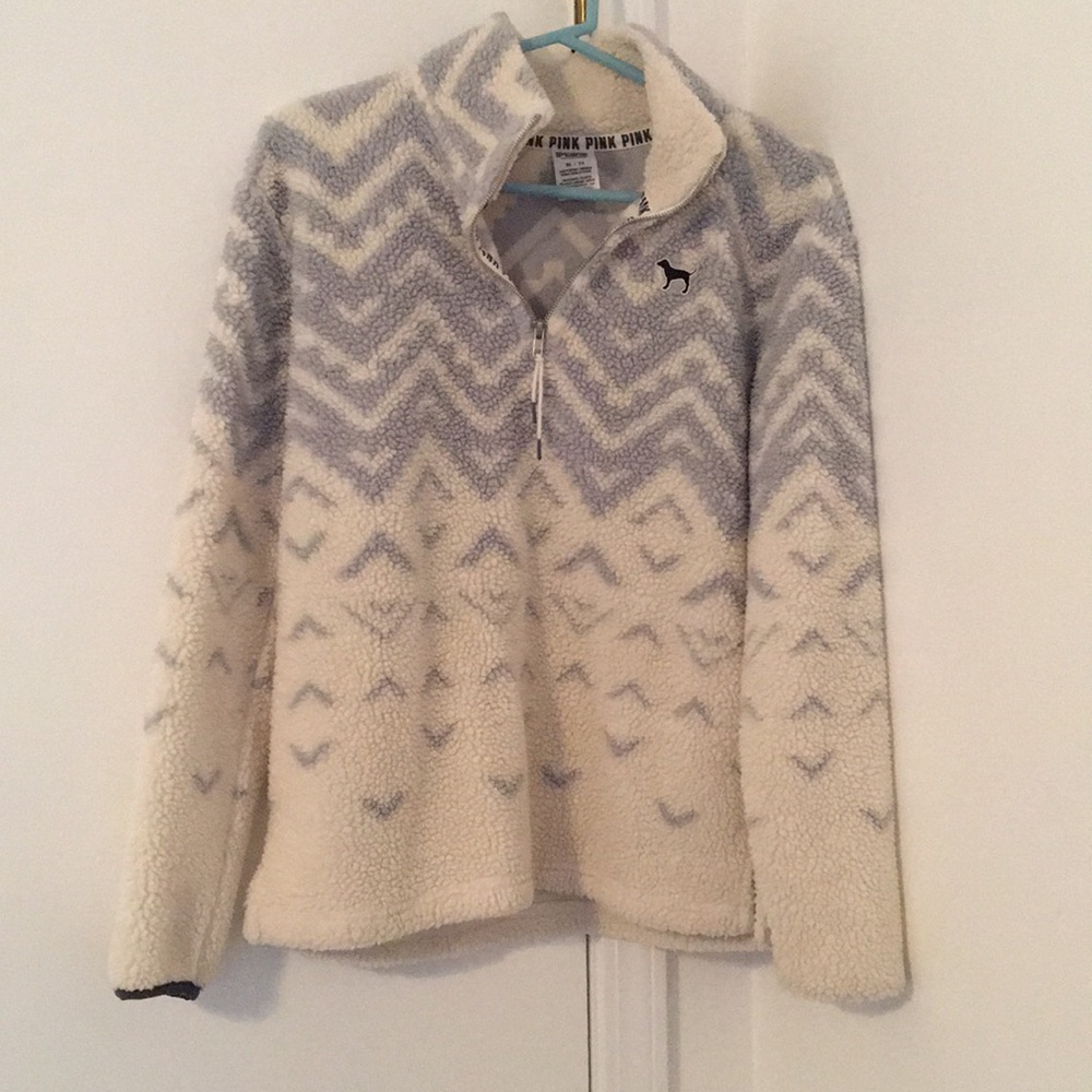 Victoria's Secret Pink fuzzy quarter zip